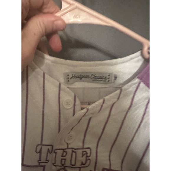 Proud‎ Family Jersey Size Medium Penny Prouder Purple Baseball Headgear Classics - Picture 5 of 9